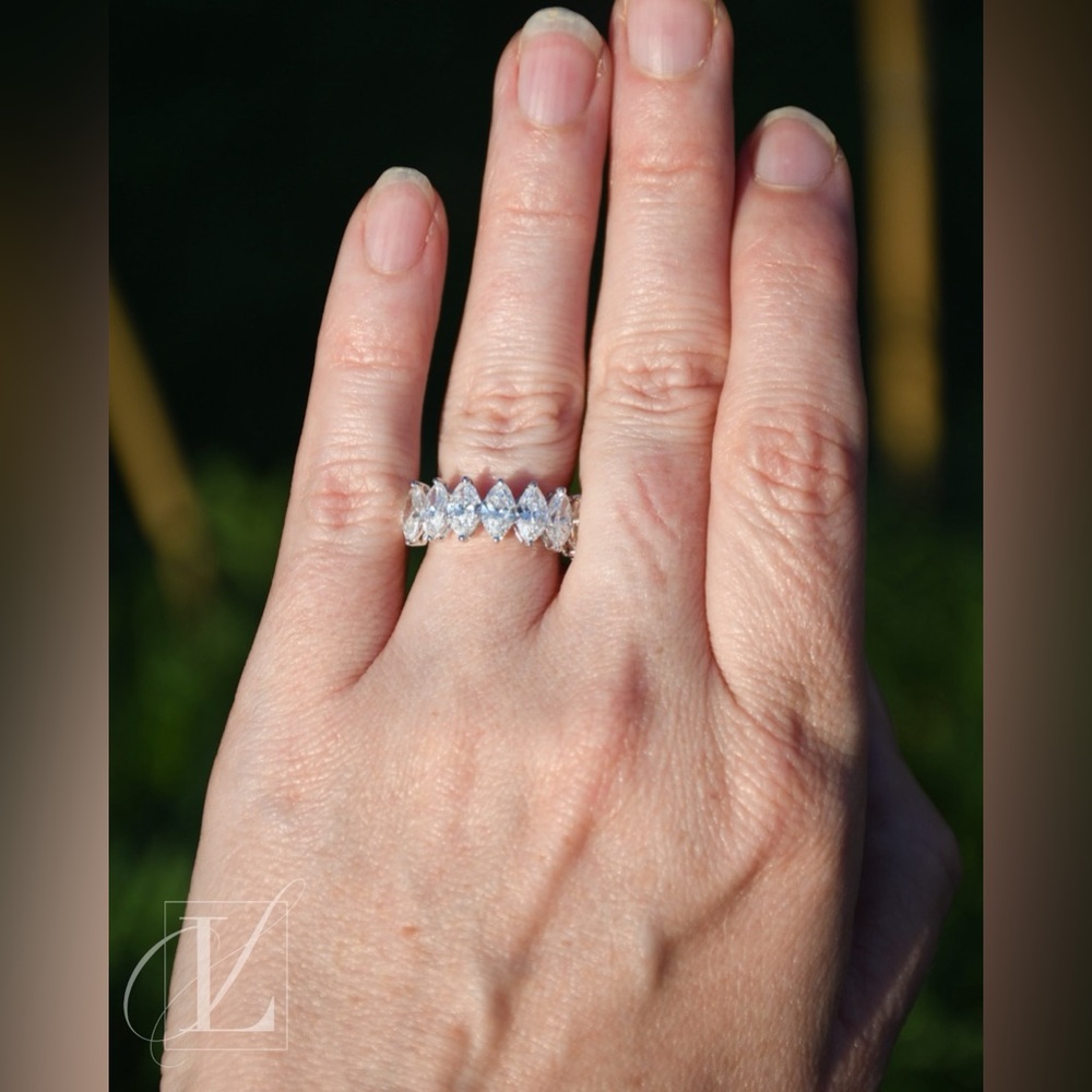 2.57 ctw Lab Grown Marquise Diamond Band in 14K White Gold with Appraisal Report